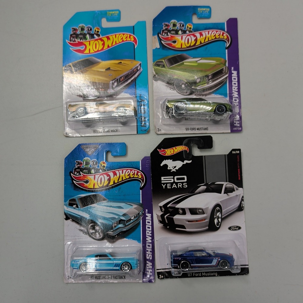 Hot Wheels Ford Mustang Lot of 4 65 69 71 07 Mach 1 Fastback 50 Years Diecast